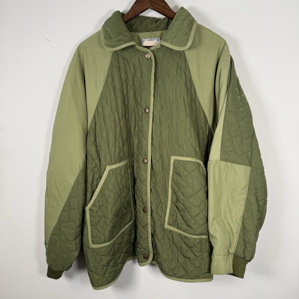 anthropologie pilcro green Quilted Women's Size XL Snap Button
